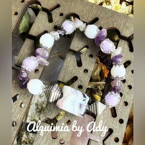 Amethyst handmade beaded bohemian bracelet confetti